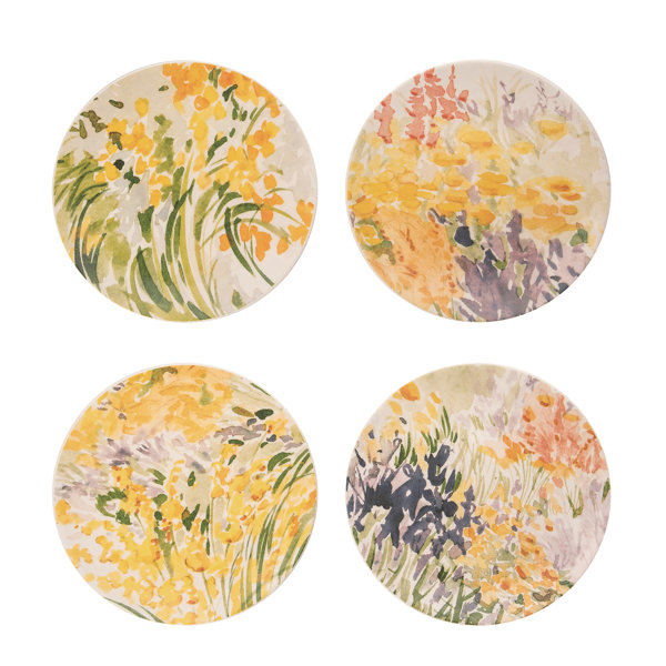 Winston Porter Ceramic 6.75 In. Lavender Appetizer Plates Set Of 4